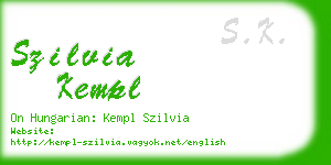 szilvia kempl business card